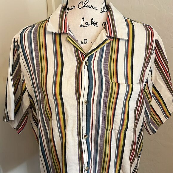 Urban Outfitters Without Walls Striped Button Closure Shirt Casual Boho - Picture 4 of 10